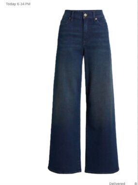 Frame Le Slim Palazzo Dark Wash Size 25
